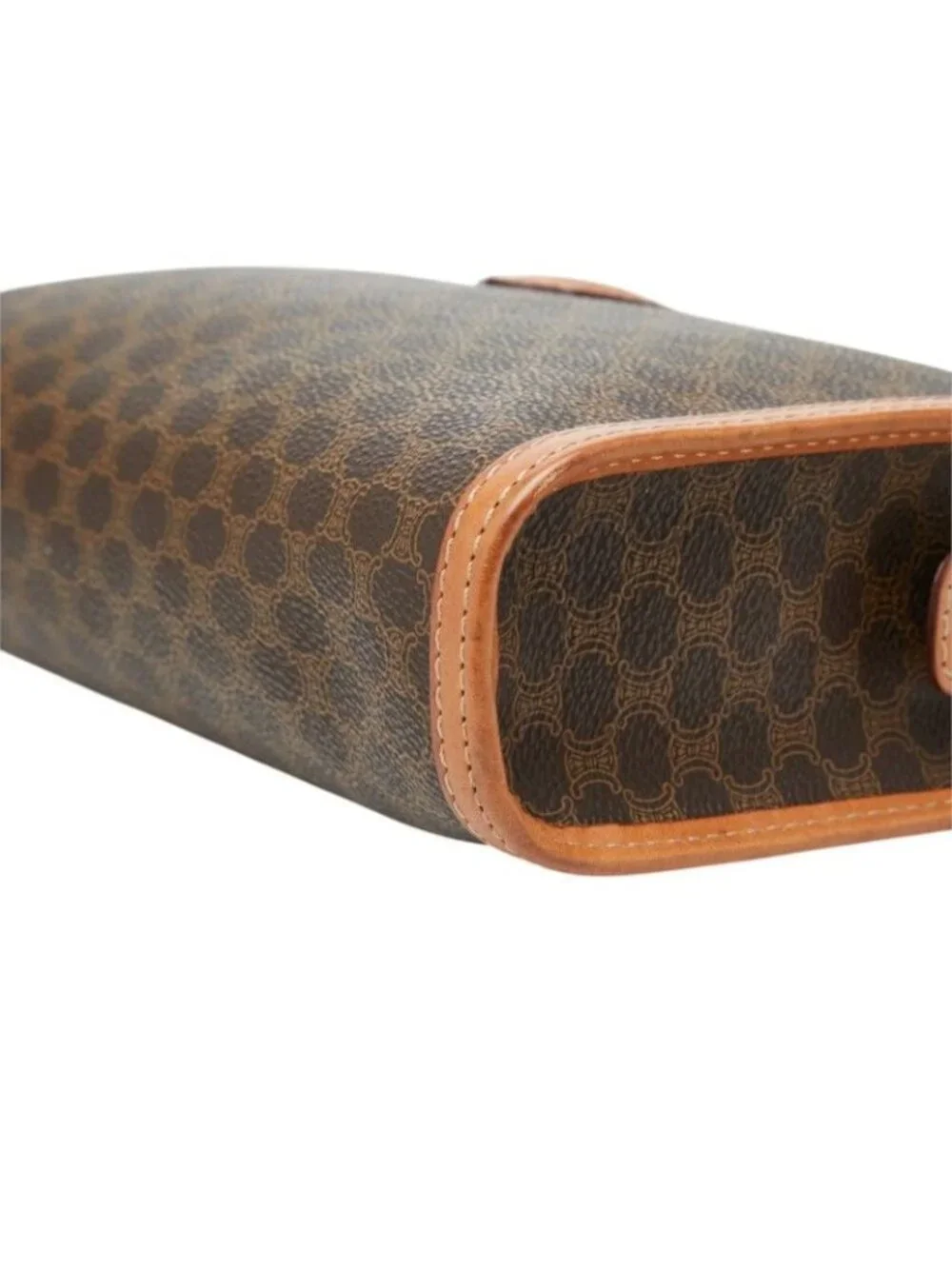 Celine Macadam Clutch Brown Leather